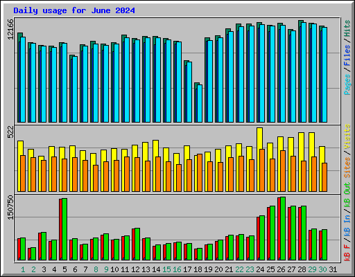 Daily usage for June 2024
