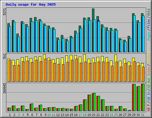 Daily usage for May 2025