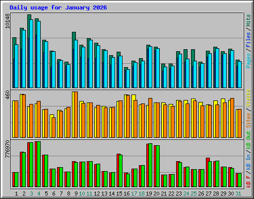 Daily usage for January 2026