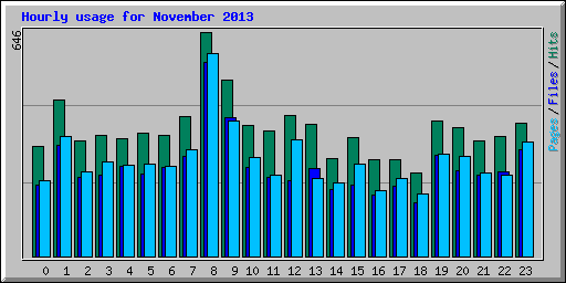 Hourly usage for November 2013