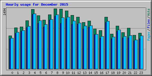 Hourly usage for December 2015