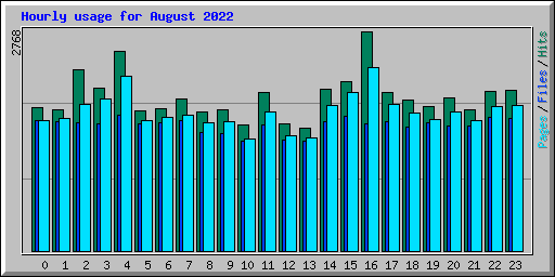 Hourly usage for August 2022