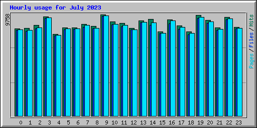 Hourly usage for July 2023