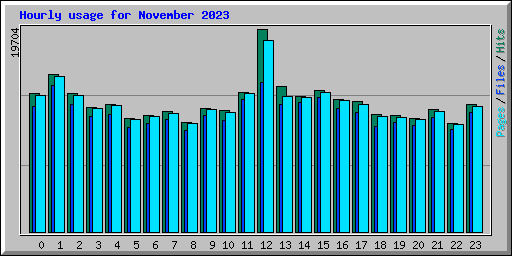 Hourly usage for November 2023