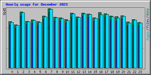 Hourly usage for December 2023