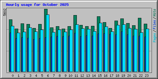 Hourly usage for October 2025